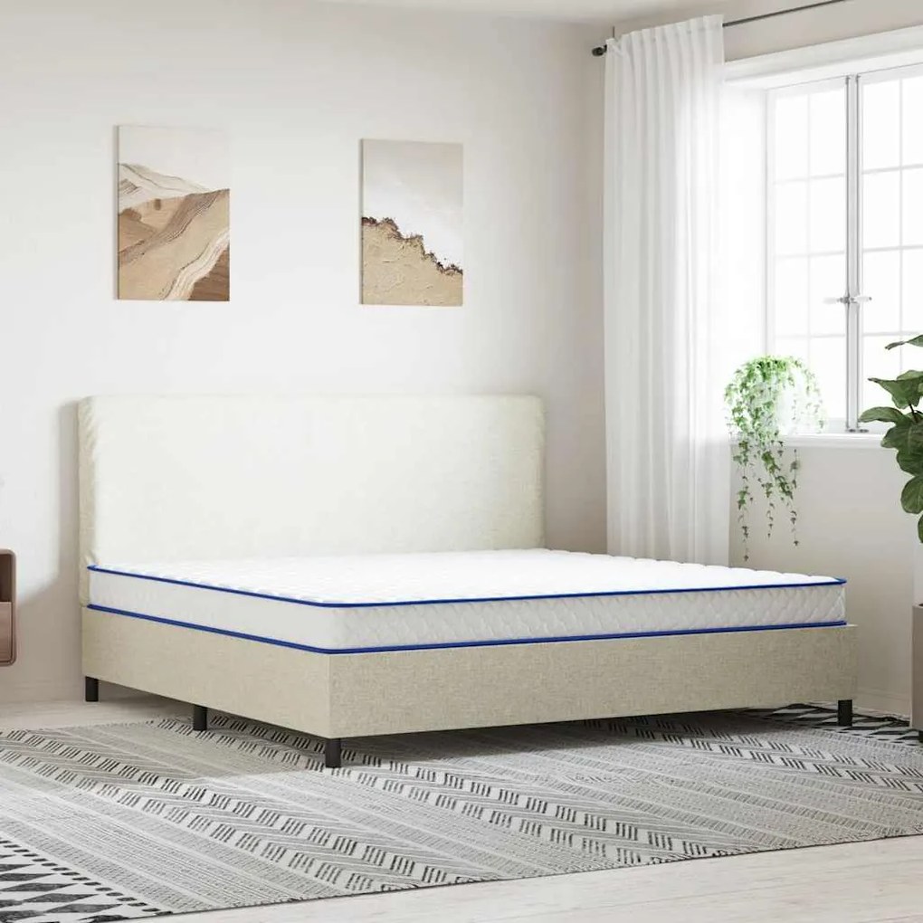 vidaXL Saltea din spumă cu memorie, alb, 200x200x17 cm, moale