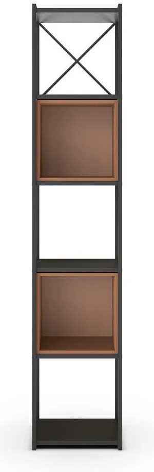 Bibliotecă neagră/cărămizie 36x179 cm Anya – Marckeric