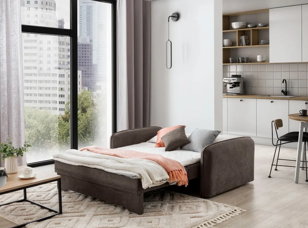 OFERTA Canapea extensibila 2 locuri LAINE, maro, calitate II