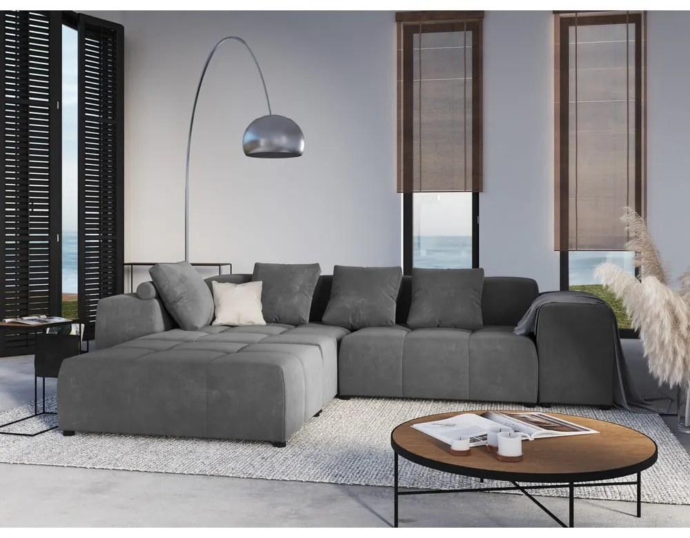 Pernă pentru canapea modulară gri cu tapițerie din catifea Rome Velvet - Cosmopolitan Design