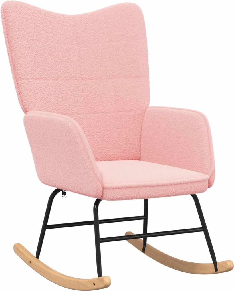 vidaXL Scaun balansoar Roz Țesătura Sherpa