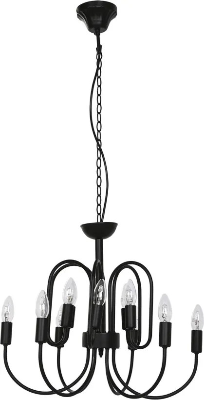 Candelabru din metal, negru, cu 12 brațe, 46 x 54 cm, „Cayeux”