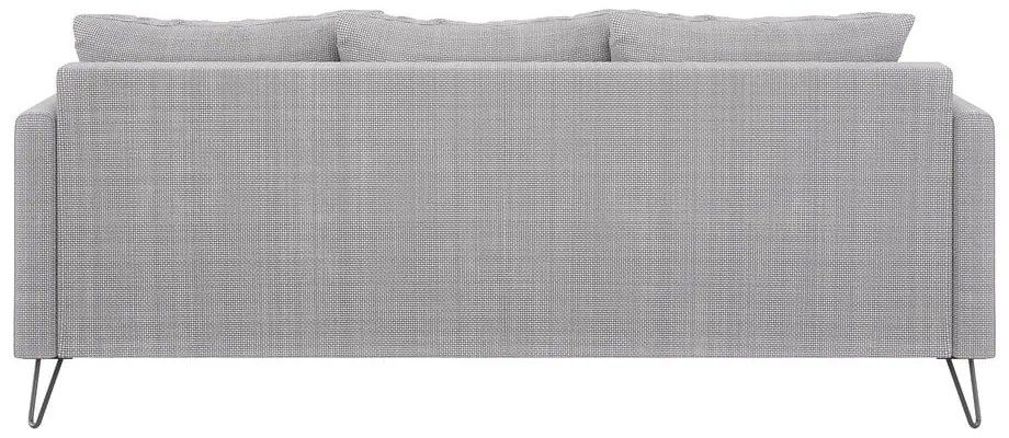 Canapea gri deschis cu tapițerie din chenille 200 cm Freya – Ropez