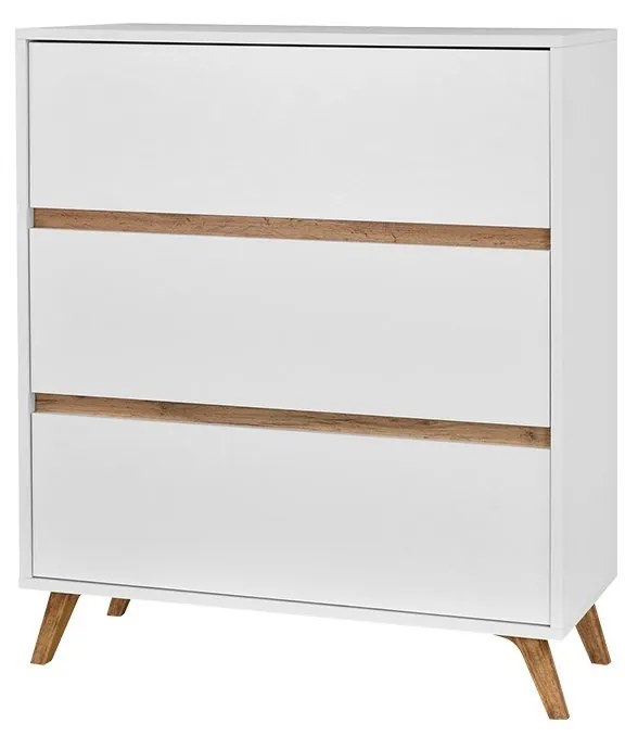 Comodă Barbara K3SZ WL04 (Alb + Alb + stejar craft auriu). 1059079