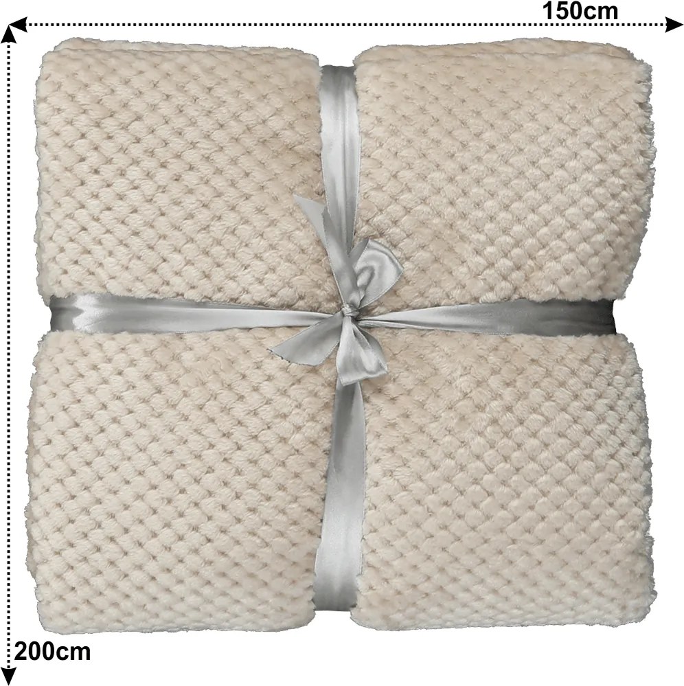 Pătură cu două feţe, bej-gri, 150x200, DEFANA TYP 2