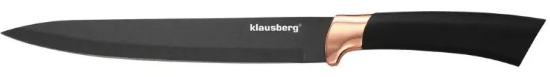 Set cutite cu suport Klausberg KB 7614, 6 piese, Otel inoxidabil, Negru/Cupru