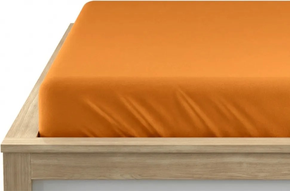 Cearsaf Jersey cu lycra portocaliu 90 x 200 cm