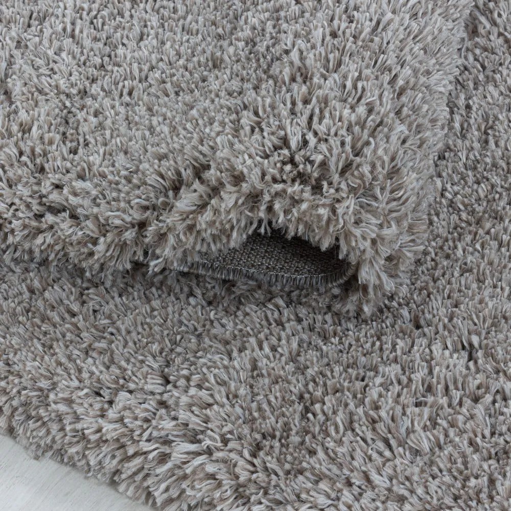 Covor maro deschis rotund ø 200 cm Fluffy – Ayyildiz Carpets