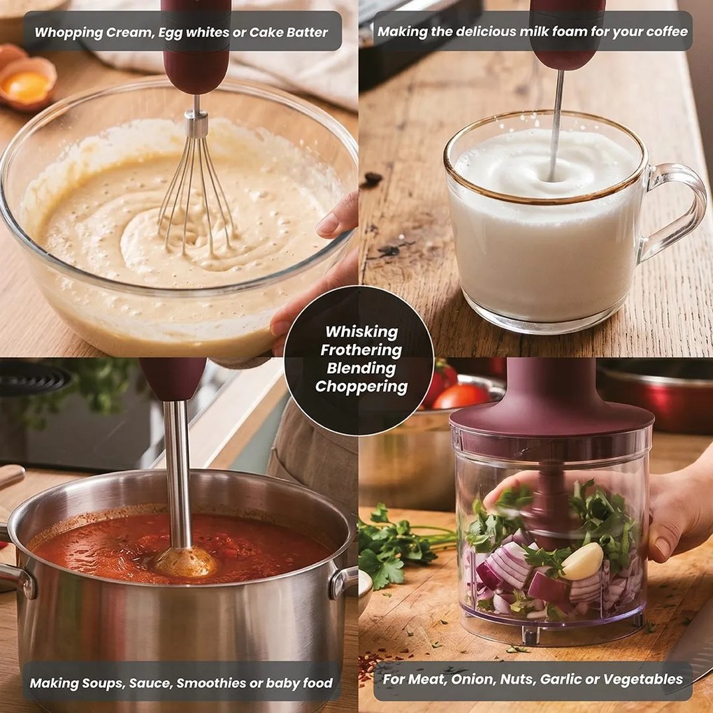 Blender de mână cu accesorii 6 în 1 Berlinger Haus, set complet, model BH 9563