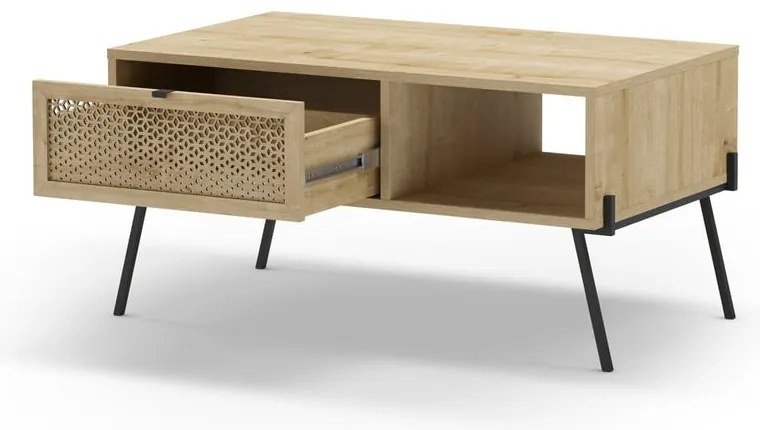 Măsuță de cafea în culoare naturală cu aspect de lemn de stejar 60x100 cm Ecrin – Marckeric