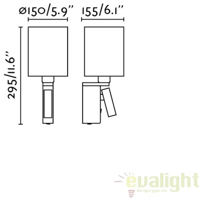 Aplica de perete cu reader LED ROB nickel 68498