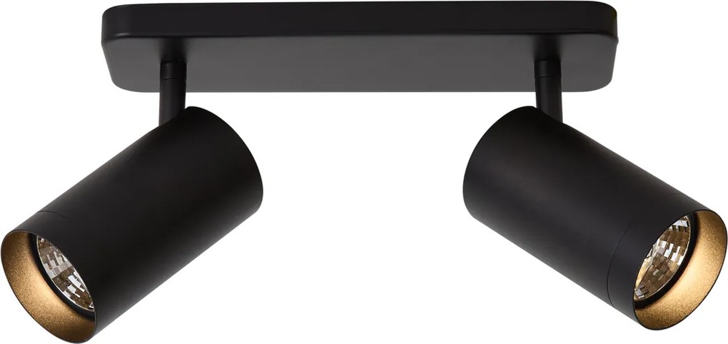 Plafonieră modernă neagră cu 2 lumini GU10 70mm - Jeana Luxe