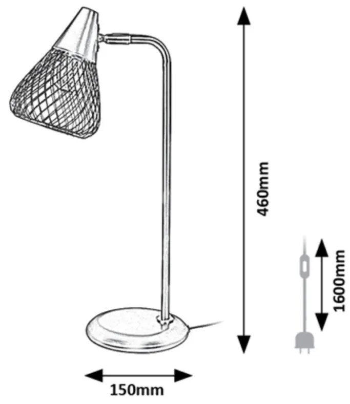 Veioza, lampa de masa design industrial Fanny gri