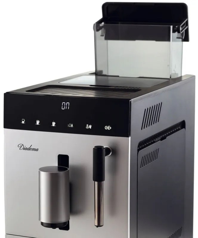 Espressor automat Ariete Diadema Automatica 1452/01, 1350W, 19 bar, 1,5 L, Rasnita incorporata, Afisaj tactil, Cafea boabe, Spumare lapte, Argintiu