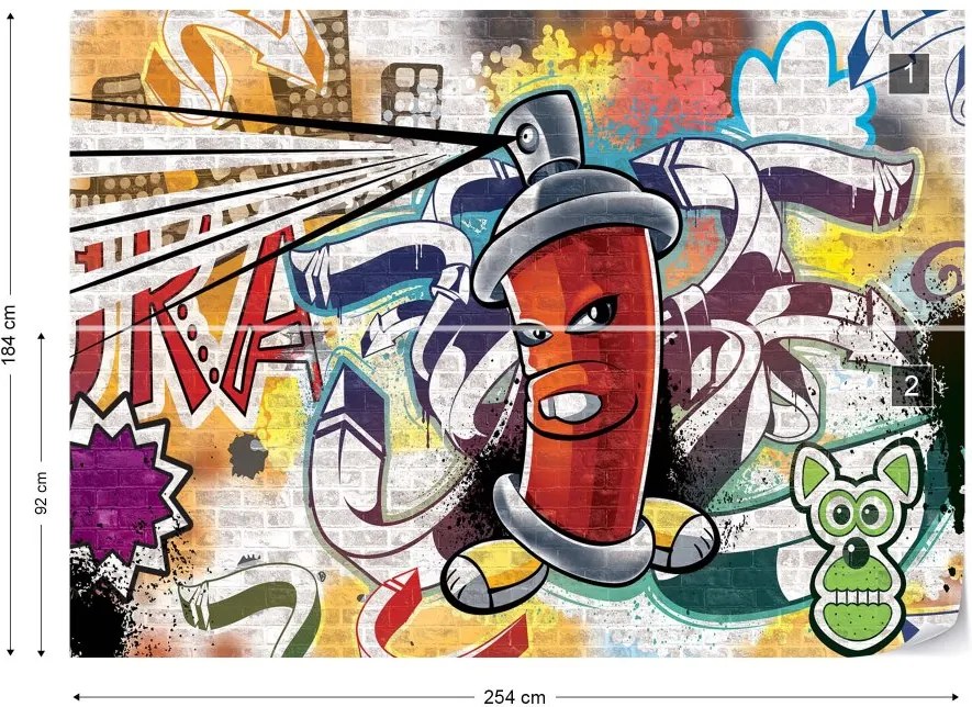 Fototapet GLIX - Graffiti Street Art Red + adeziv GRATUIT Tapet nețesute - 254x184 cm
