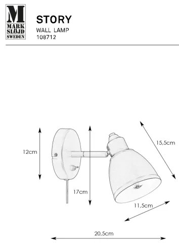 Lampă de perete Markslöjd 108712 STORY 1xE14/40W/230V negru
