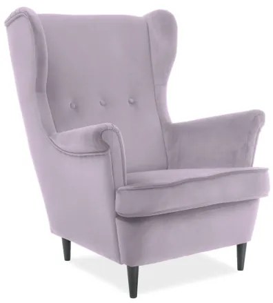 Fotoliu tapitat catifea Culoare Roz Vintage / Wenge, LORD VELVET