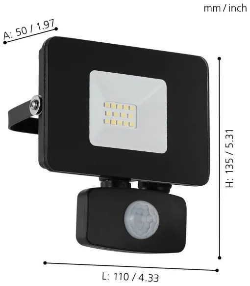 Eglo 97459 - LED Proiector cu senzor FAEDO 3 LED/10W/230V