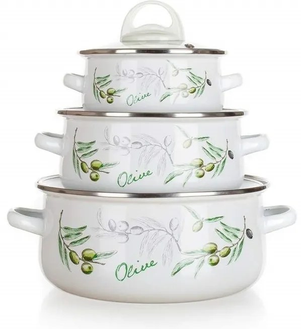 Banquet Set de 6 piese de vase smălțuite Olives
