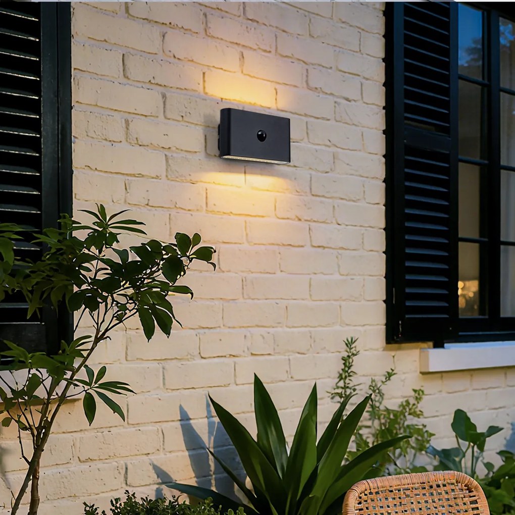 Lampă de perete neagră cu senzor magnetic în 4 trepte, cu LED reîncărcabil - Batt