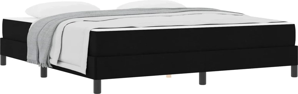 vidaXL Pat cu arcuri cu saltea Negru 180 x 200 cm țesătură