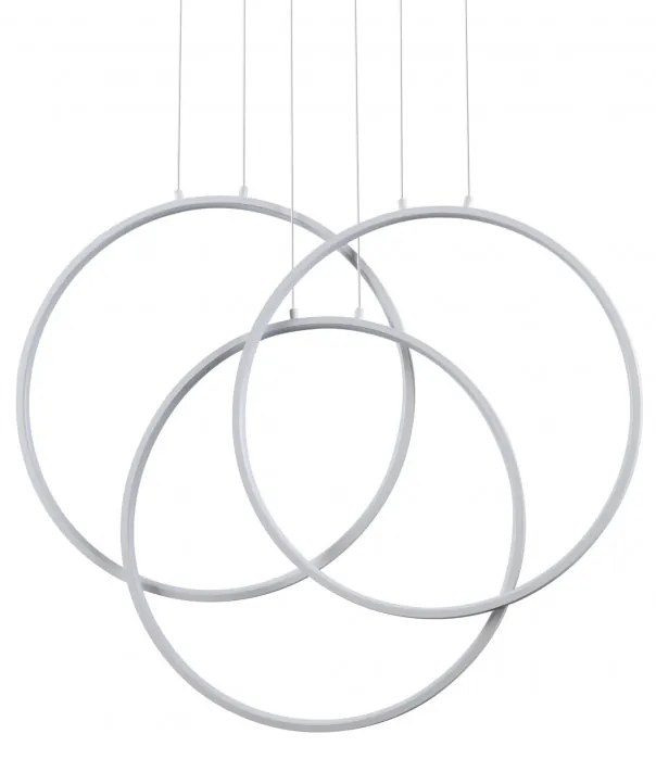 Lustra LED suspendata design geometric circular FRAME PL alba