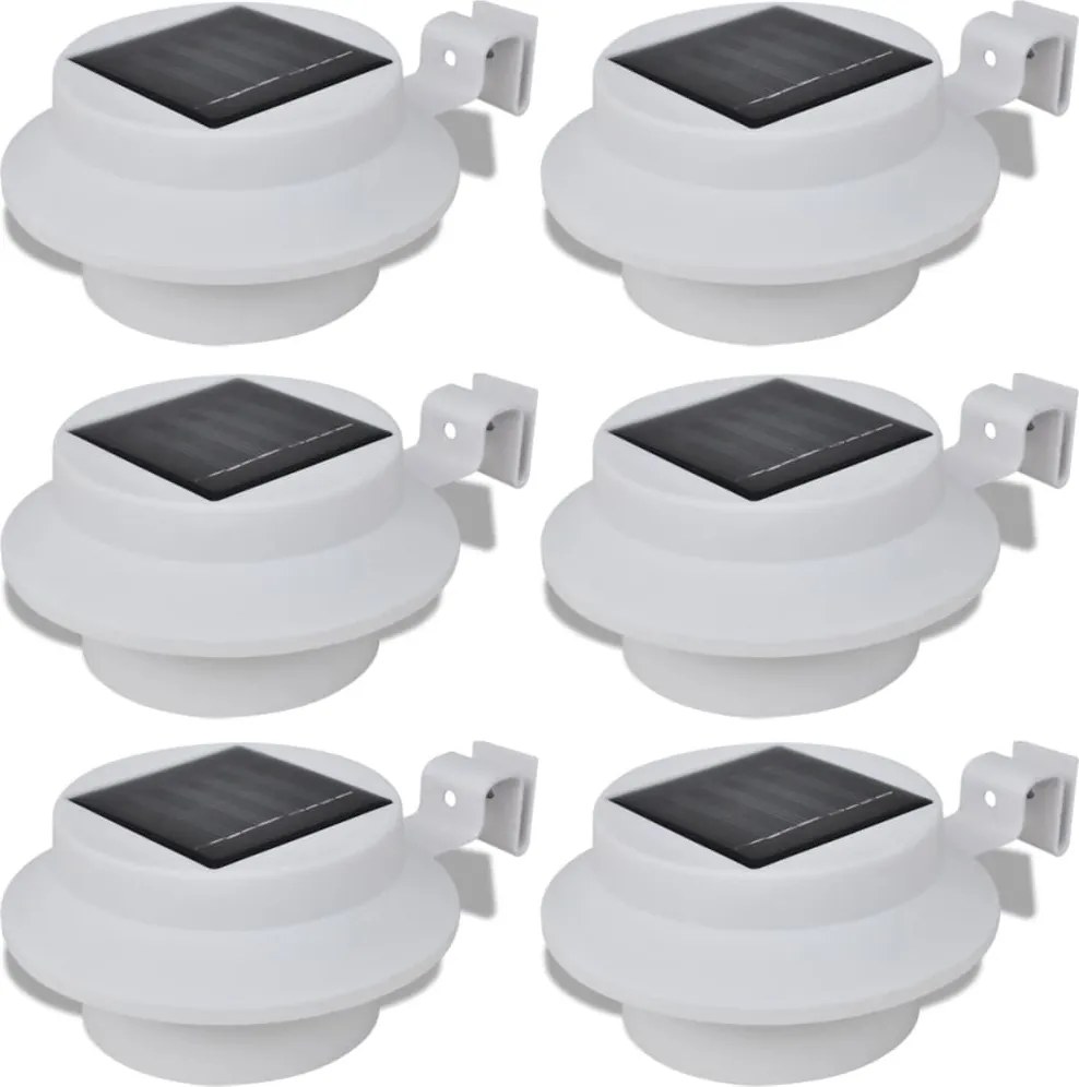 vidaXL Lampă solară pentru exterior 6 pcs Lumină pentru gard Albă