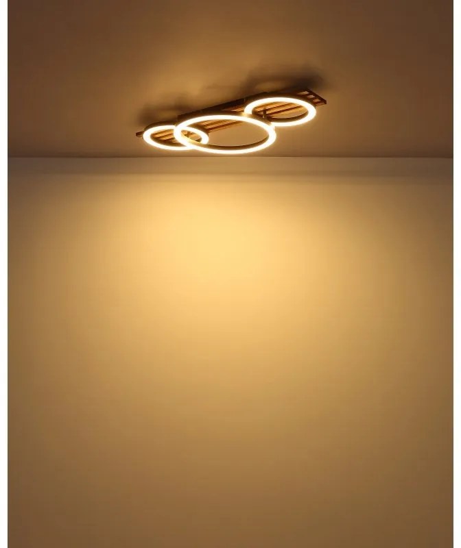Plafoniera LED riflaj cu efect de lemn TISHA