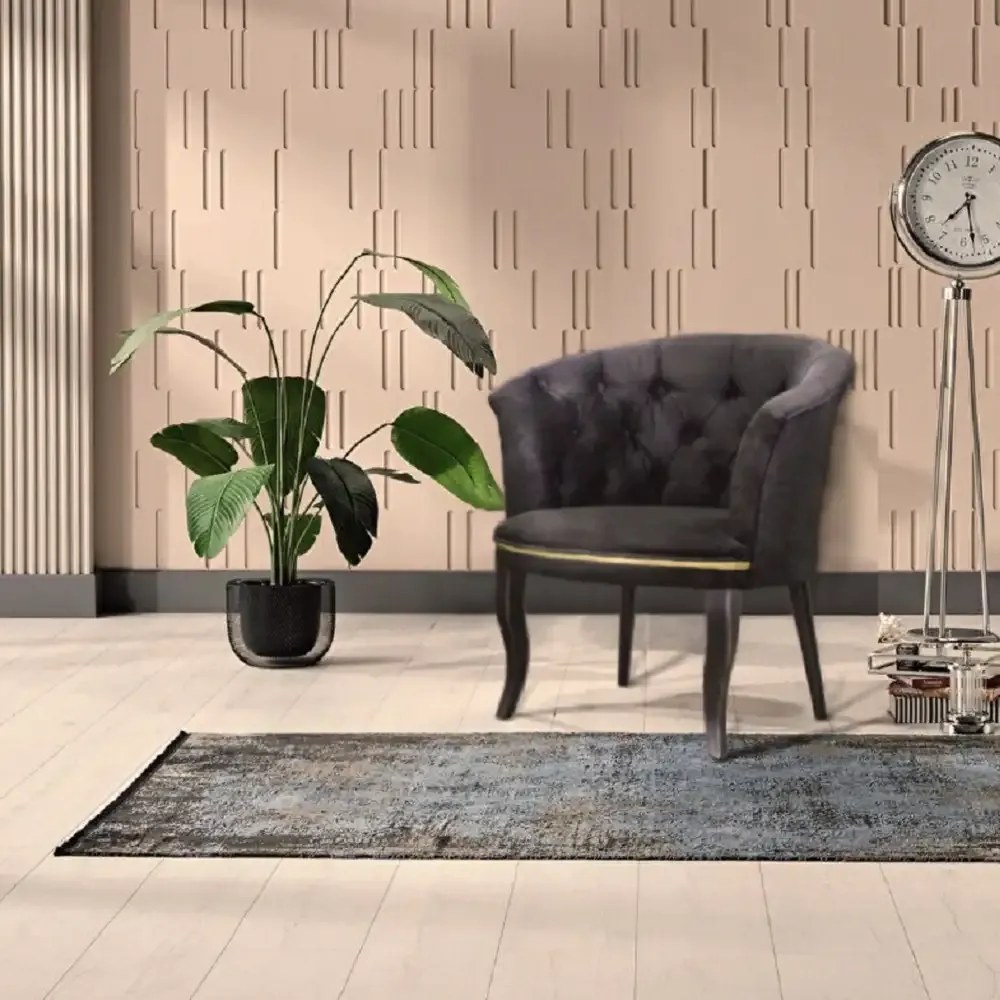 Fotoliu Milano, negru, picioare negru, Homs