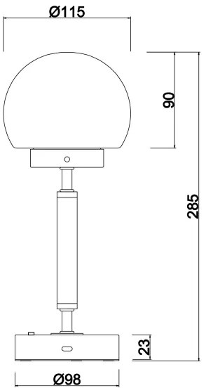 Lampă LED tactilă reîncărcabilă de masă Globo 21033A HAKU LED/2,5W/5V 2700/4000/6500K antracit