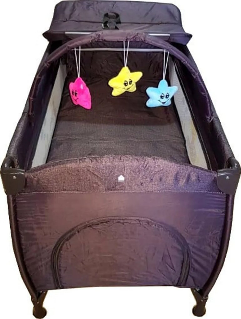 Patut pliant transformabil in tarc copii Baby Care™ NEST, 60X120 cm, 2 Niveluri, Masa infasat, Jucarie Carusel cu jucarii din plus, Fermoar acces