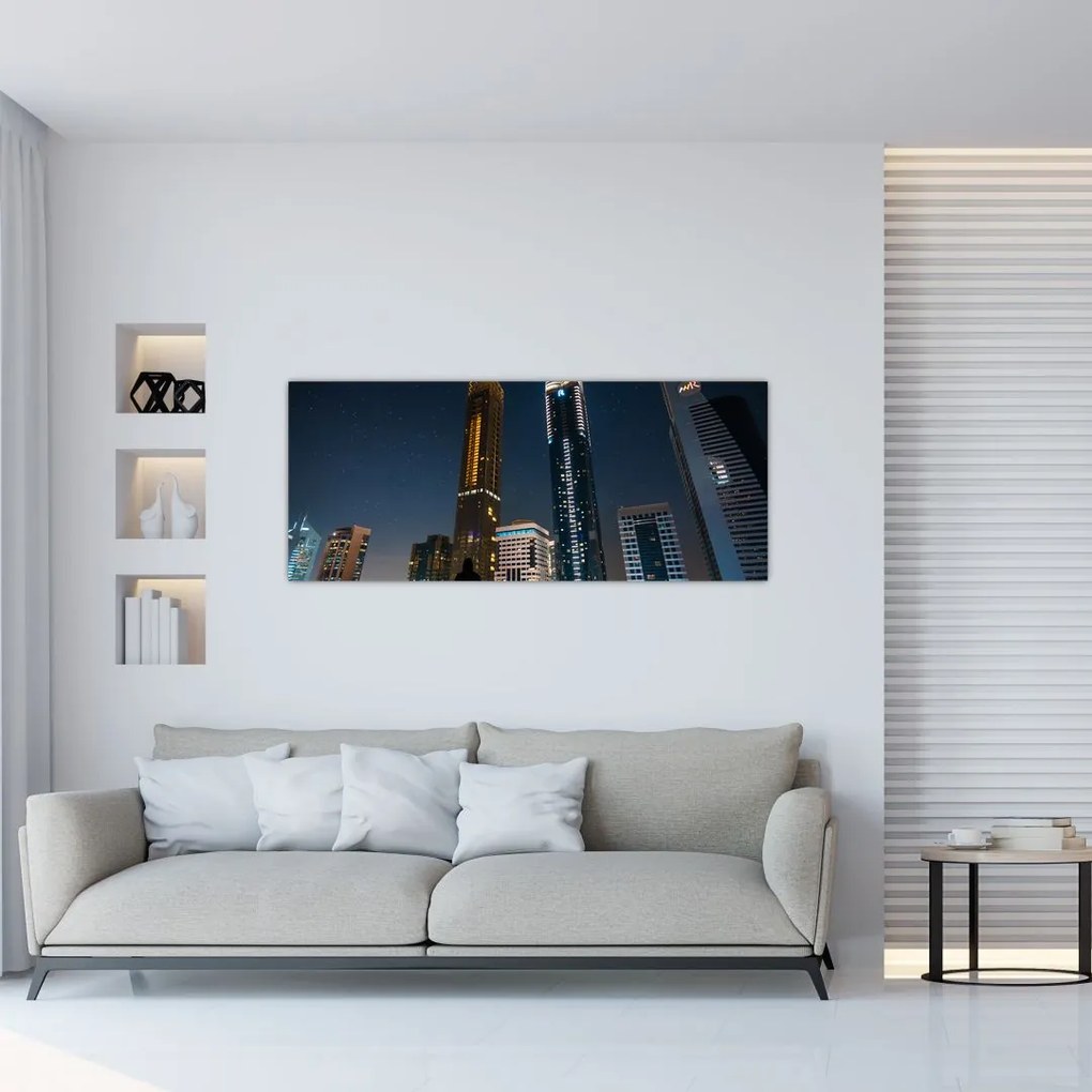 Tablou cu orașul nocturn (120x50 cm)