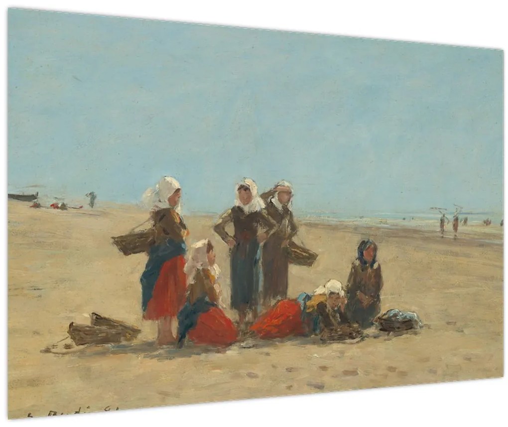 Tablou - Eugène Boudin, Women on the Beach at Berck, reproducere (90x60 cm)