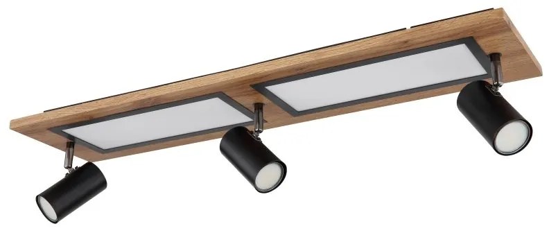 Plafoniera LED cu 3 spoturi directionabile design industrial Ulla negru, alb