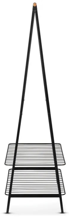 Suport multifuncțional pentru haine Brabantia Linn 1008930, 2 rafturi, Otel, Negru