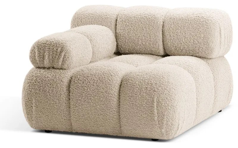 Modul pentru canapea modulară bej cu tapițerie din țesătură bouclé (cu colț pe partea stângă ) Bellis – Micadoni Home