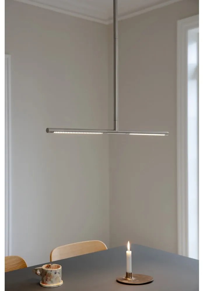 Lustră argintie LED din metal cu abajur din metal Omni Ceiling – UMAGE