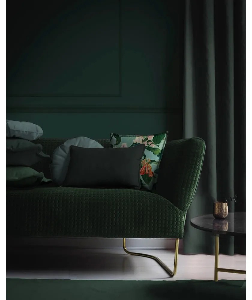 Pernă cu husă din catifea Velvet Atelier Dark, 50 x 35 cm, verde închis