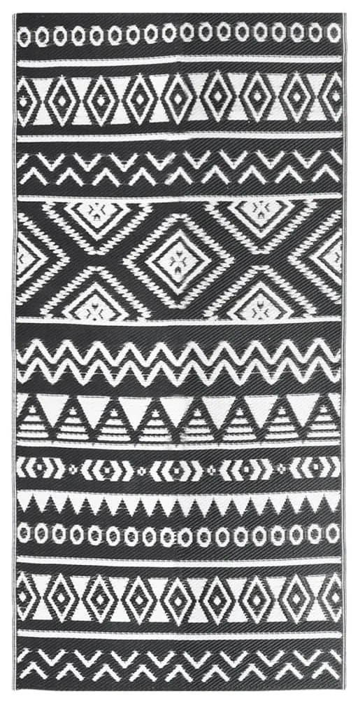 Covor de exterior, negru, 80x150 cm, PP black pattern, 80 x 150 cm