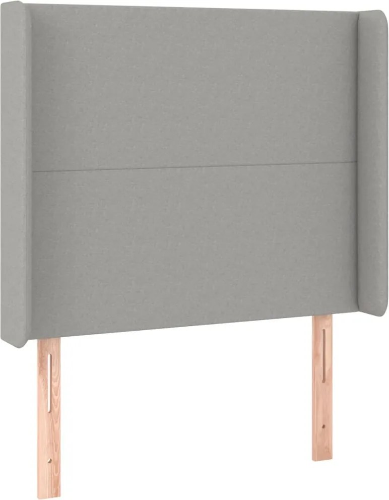 vidaXL Tăblie de pat cu aripioare gri deschis 93x16x118/128 cm textil