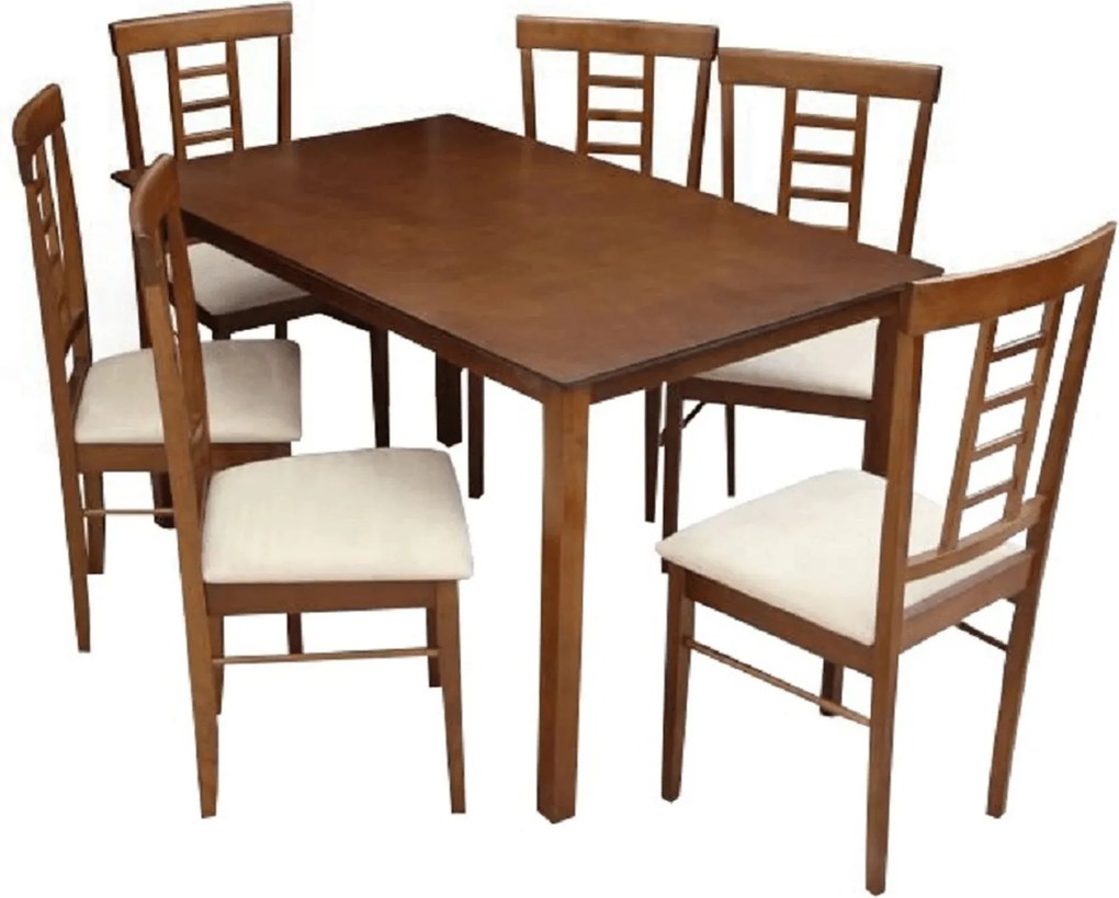 Set masa si 6 scaune OLEG NEW, nuc/bej