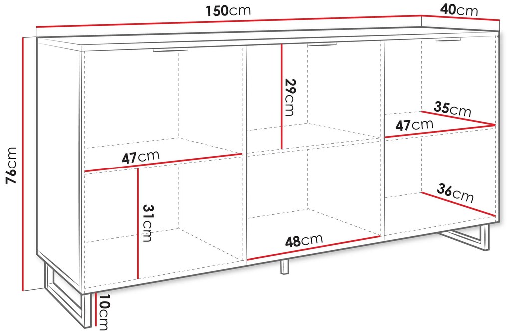 Dulap Surezina 3D (Negru grafit + Stejar wotan) . 1105938