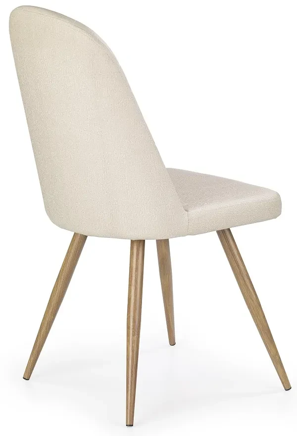 Scaun de bucaterie Adel, crem/lemn natural