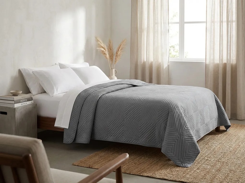 Cuvertura de pat CALDERA, gri Dimensiune: 170 x 210 cm