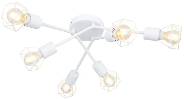Plafoniera cu 6 spoturi design industrial XARA I alb