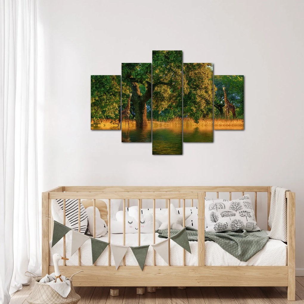 Tablou cu girafe în natură (150x105 cm)