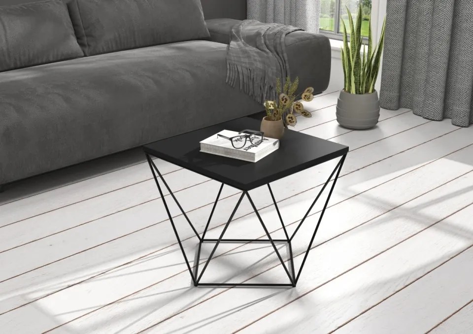 Masuta de cafea, 50x50 cm, DIANA, ADRK Furniture (Culoare: Negru / Negru)