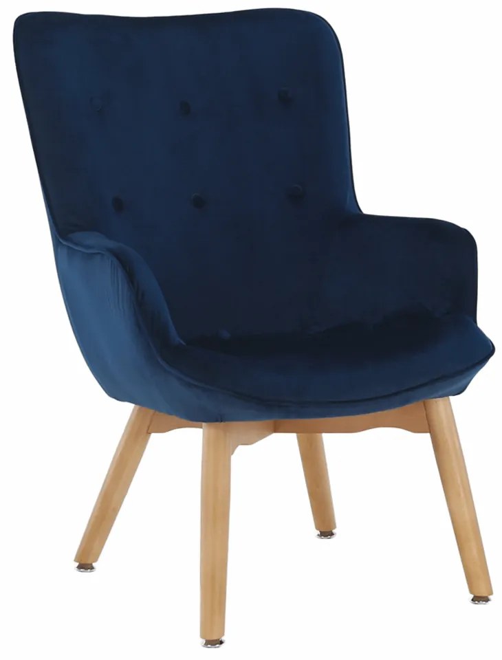 Fotoliu de design, catifea Velvet albastru, FODIL