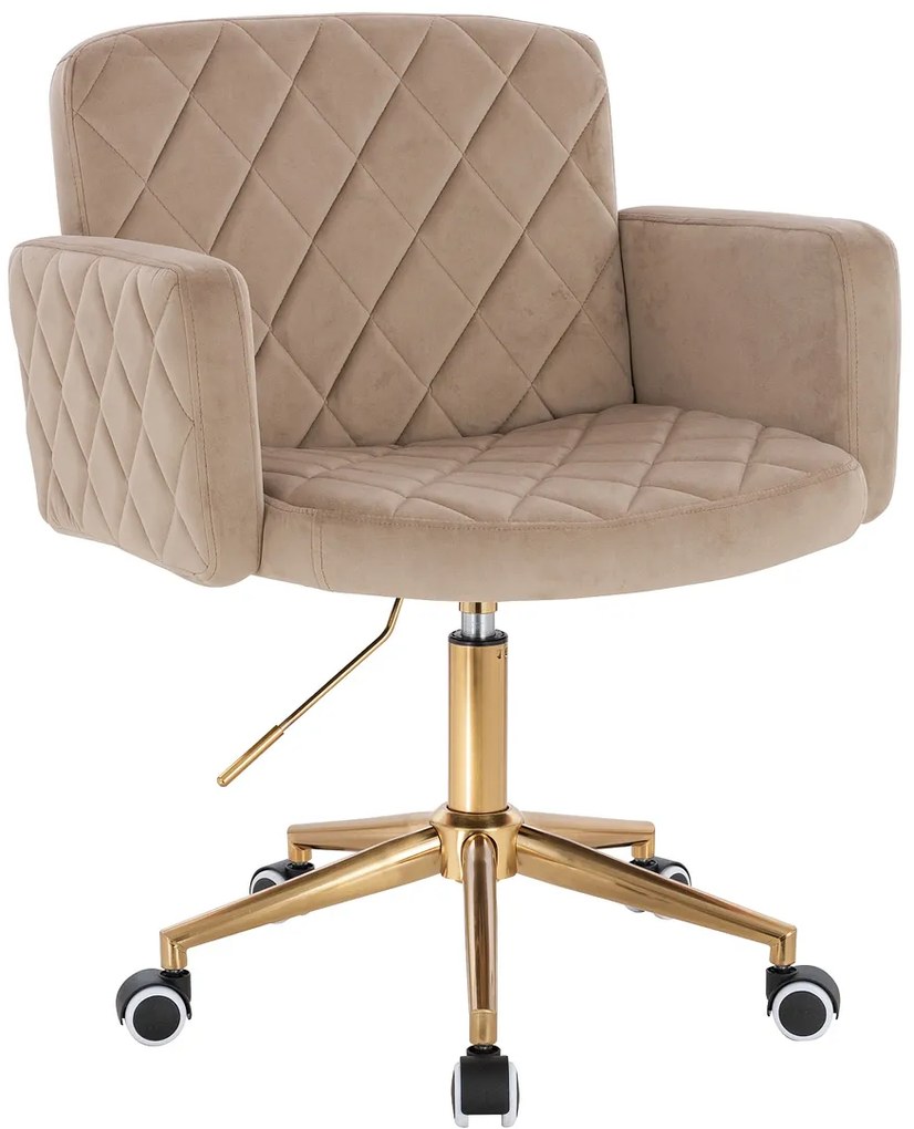 HR802K Scaun Latte din Catifea cu Bază Aurie
