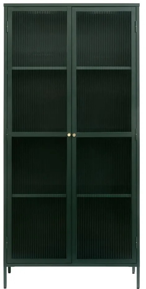 Vitrină verde-închis din metal 90x190 cm Bronco – Unique Furniture